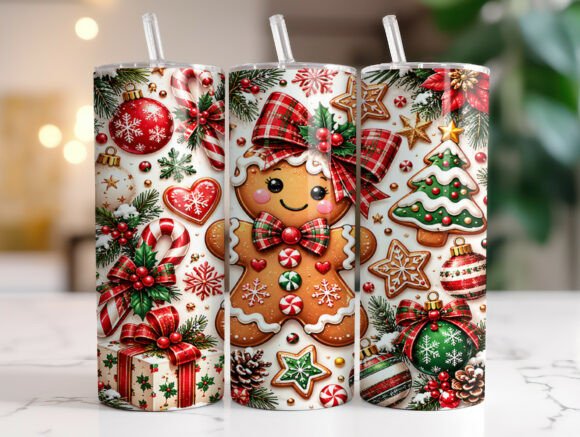 Christmas Gingerbread 20 Oz Tumbler Wrap