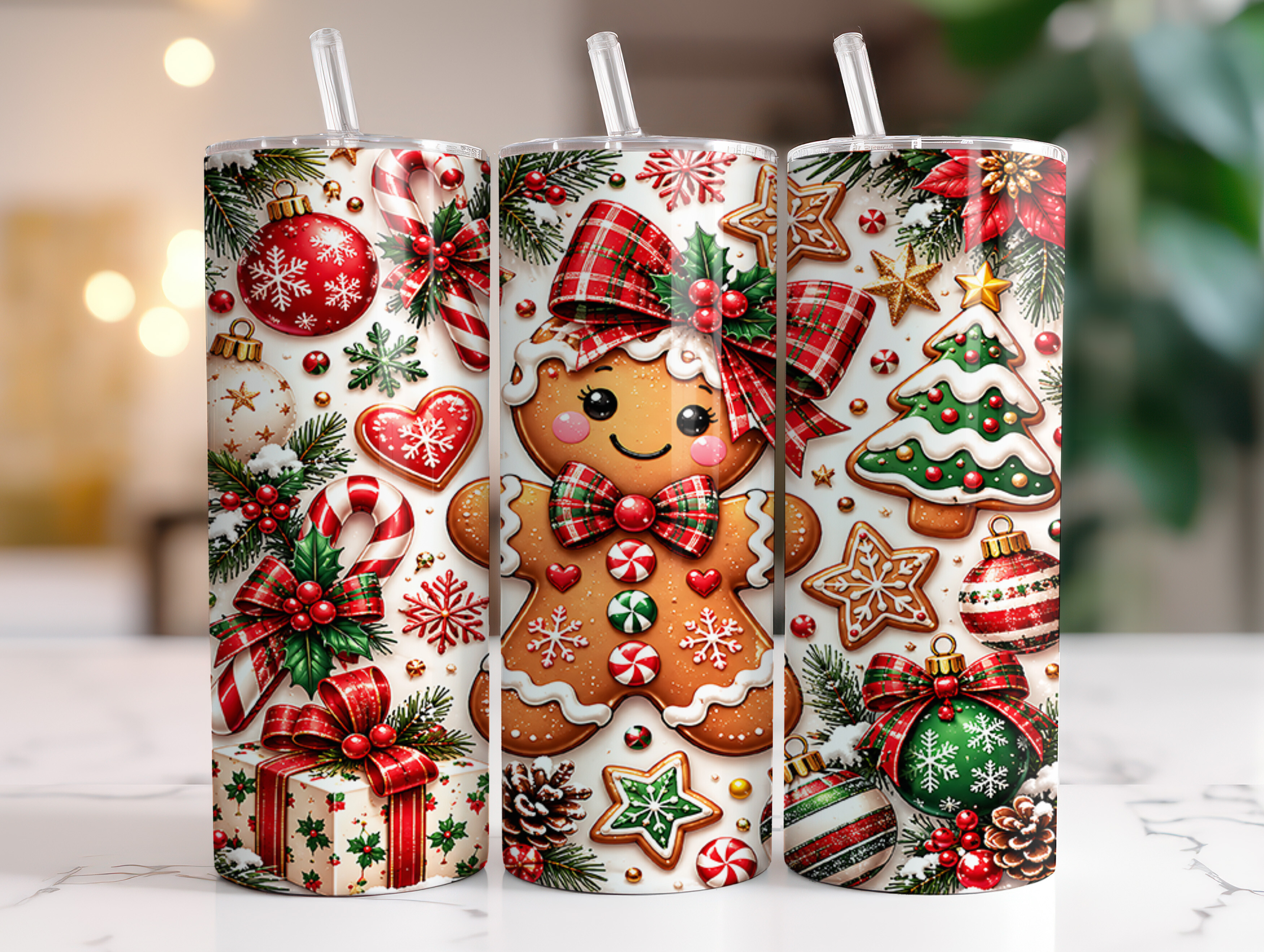 Christmas Gingerbread 20 Oz Tumbler Wrap