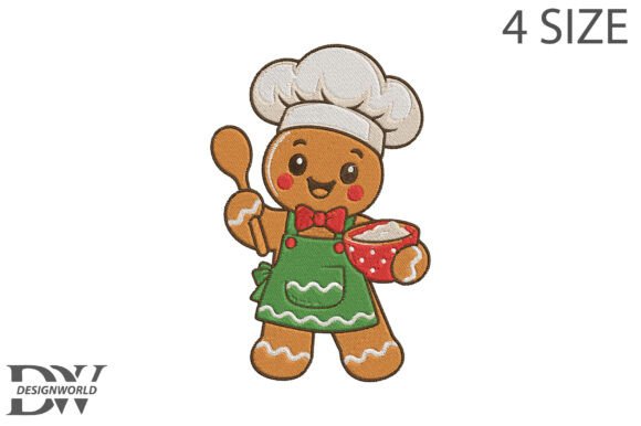 Christmas Gingerbread Chef Embroidery