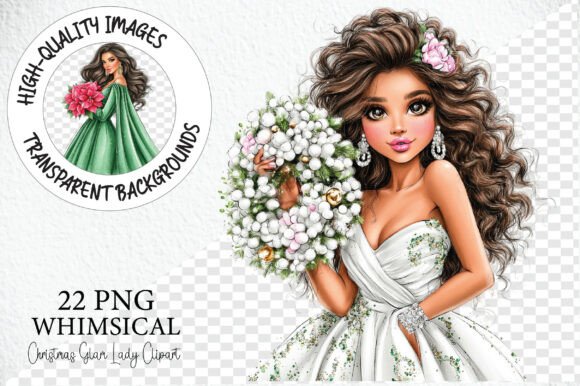 Christmas Glam Lady Clipart Bundle