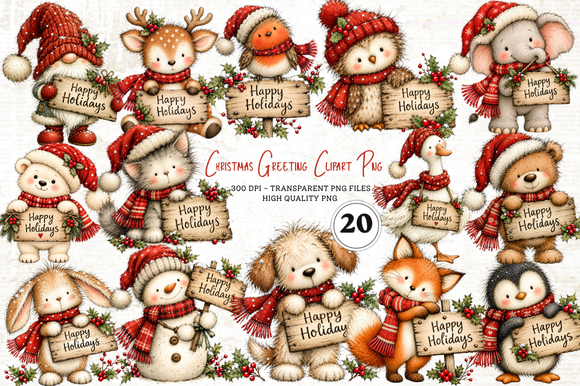 Christmas Greeting Clipart PNG