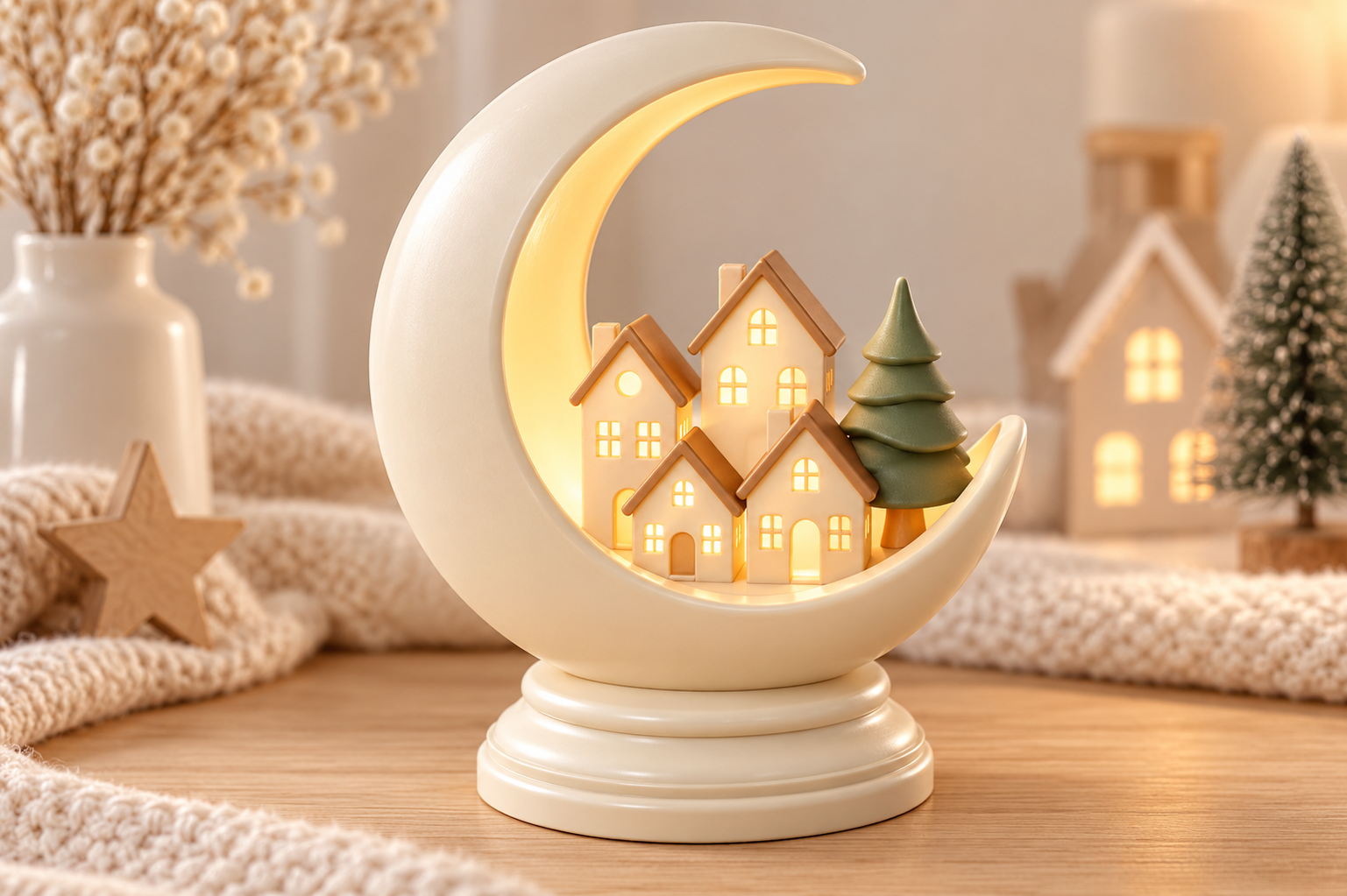 Christmas Moon Village 3D Print – Crescent Moon Winter Village STL - Image 5