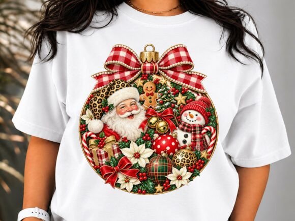 Christmas Ornament Santa PNG Shirt Desig