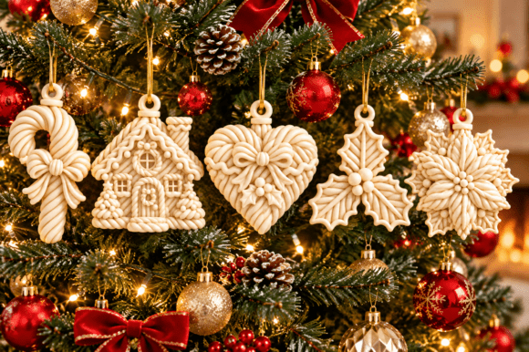 Christmas Ornaments STL 3D Print Set - 5 Festive Holiday Decor Files - Image 2