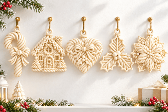 Christmas Ornaments STL 3D Print Set - 5 Festive Holiday Decor Files - Image 4