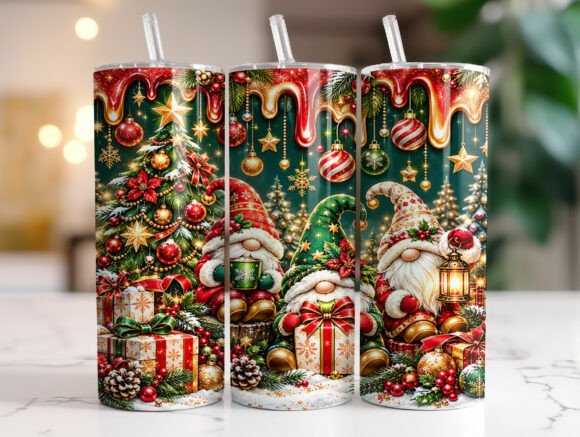 Christmas Tree Gnome 20 Oz Tumbler Wrap