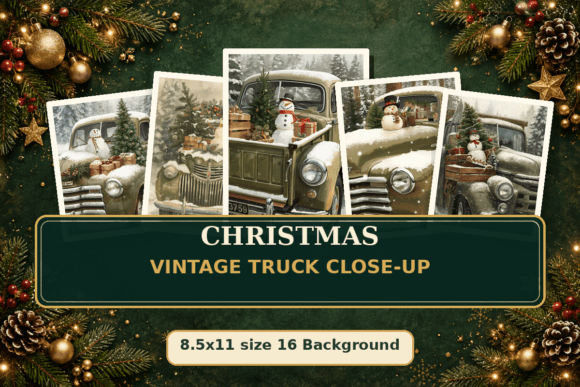 Christmas Vintage Truck Close-Up