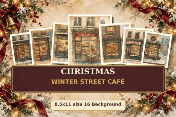Christmas Winter Street Café