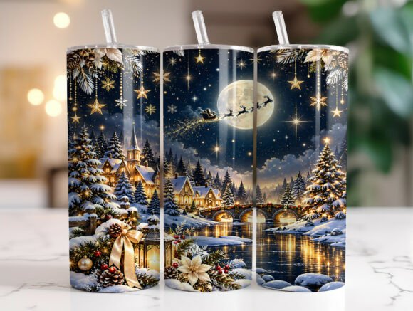 Christmas Winter Village Tumbler Wrap