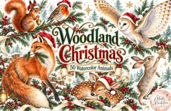 Christmas Woodland Animals PNG Bundle