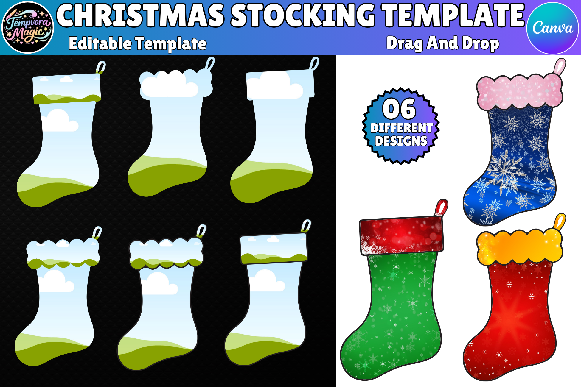 Christmas Stocking Canva Template
