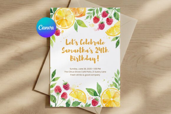 Citrus Birthday Invitation Template