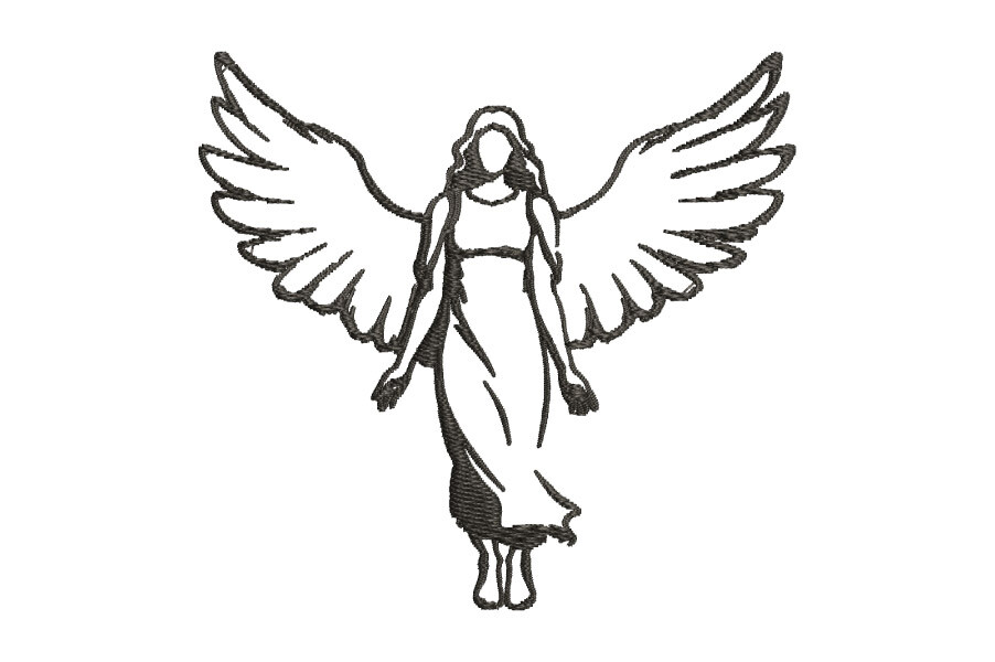 Classic Angel Redwork Embroidery Design