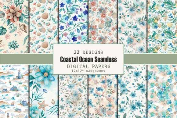 Coastal Ocean Seamless Pattern Bundle