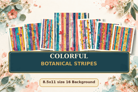 Colorful Botanical Stripes