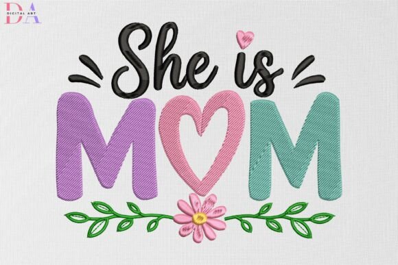 Colorful MOM Lettering with Heart