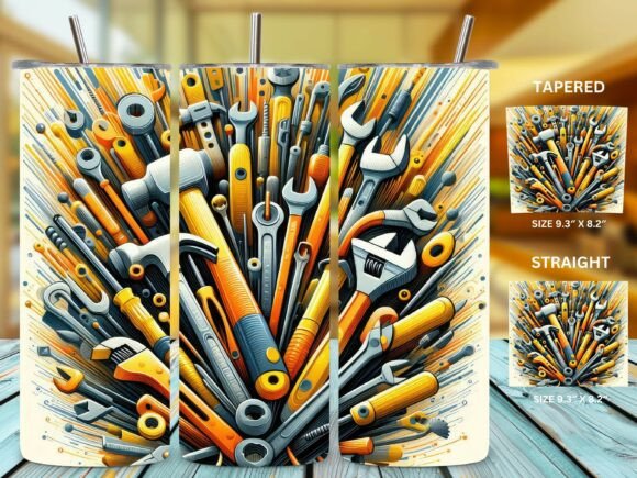 Colourful Handyman Tool Set Tumbler Wrap