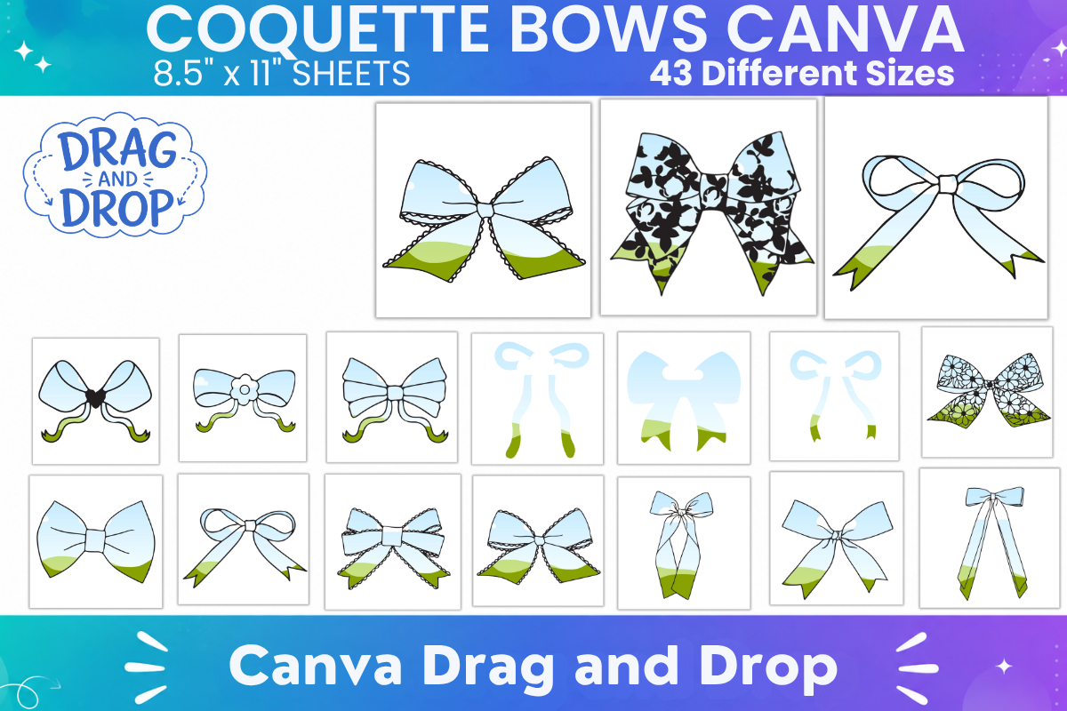 Coquette Bow Canva Frame Template
