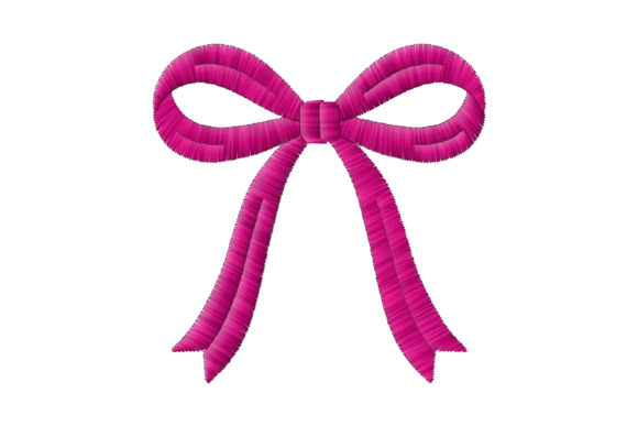 Coquette Ribbon Bow Machine Embroidery