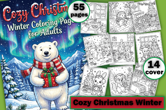 Cozy Christmas Winter Coloring Pages
