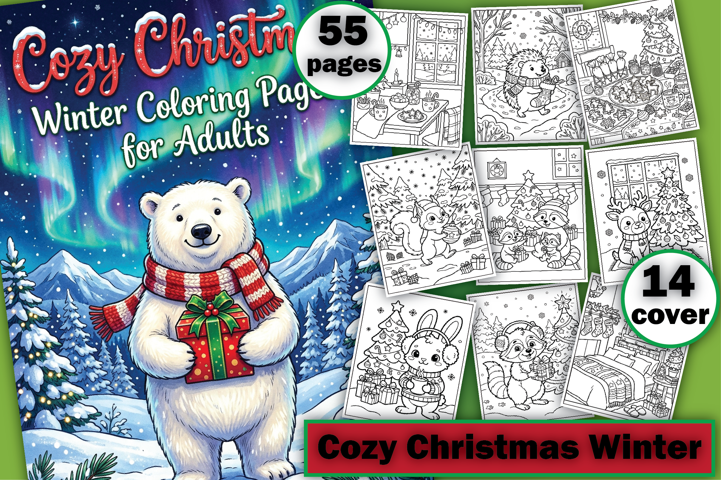 Cozy Christmas Winter Coloring Pages