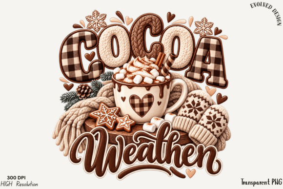 Cozy Cocoa Weather Winter PNG