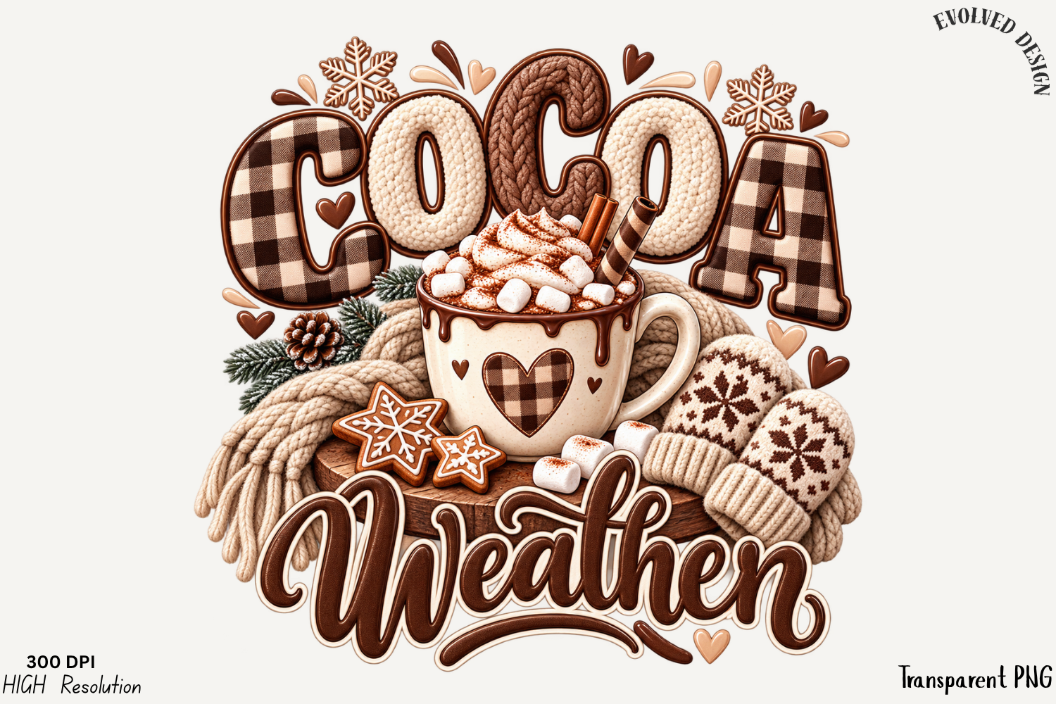Cozy Cocoa Weather Winter PNG