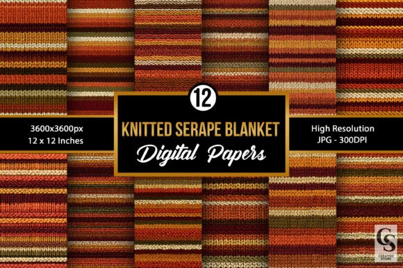 Cozy Knit Serape Blanket Digital Paper