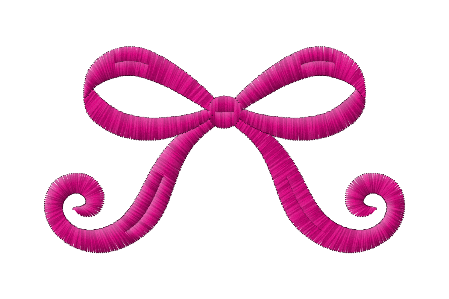Curly Tail Bow Machine Embroidery