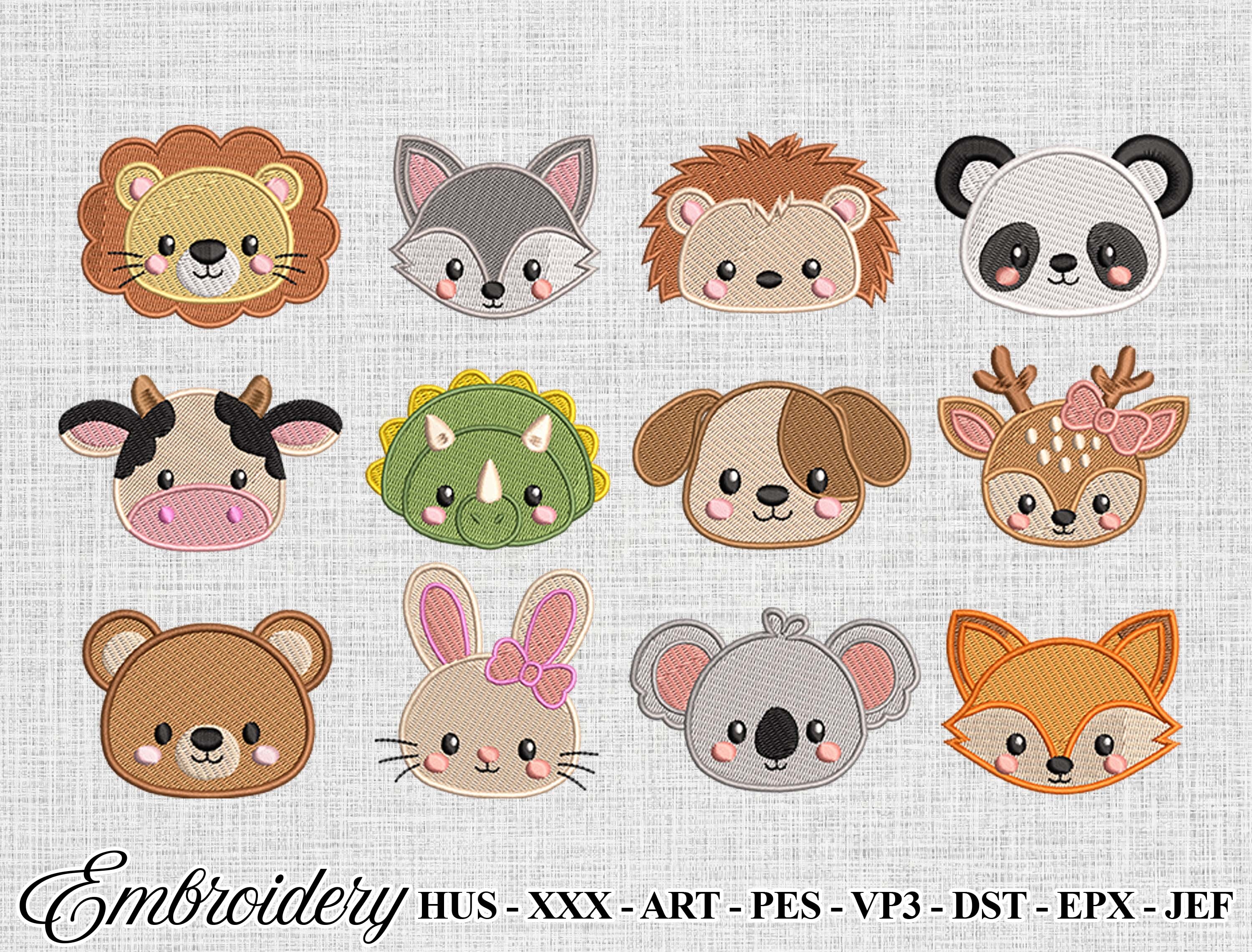 Cute Animal Embroidery Design Bundle