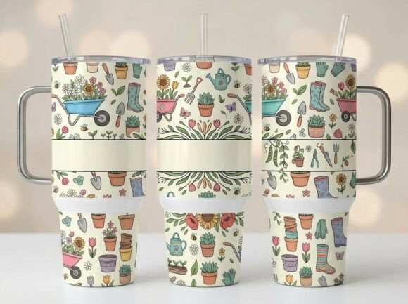 Cute Colorful Gardening Tools Tumbler