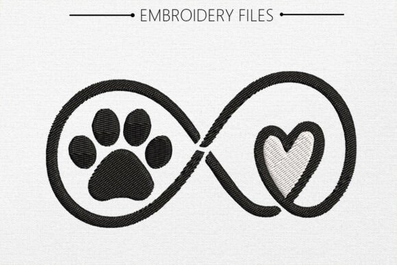 Cute Dog with Pow Embroidery Design