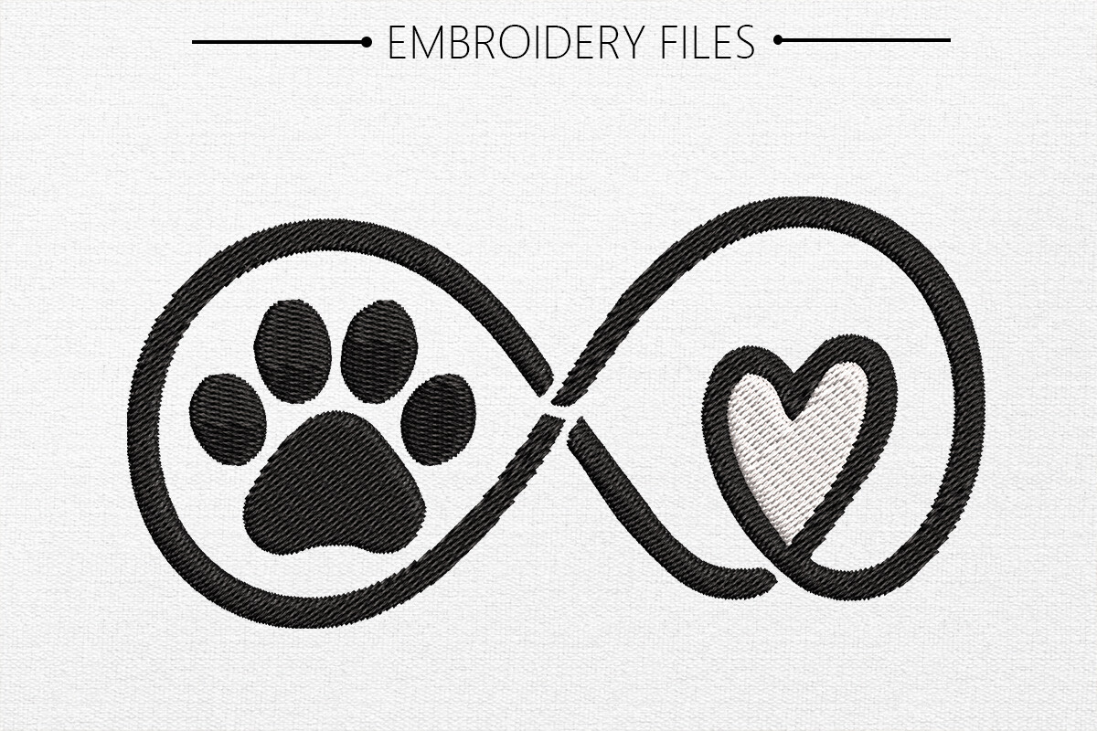Cute Dog with Pow Embroidery Design