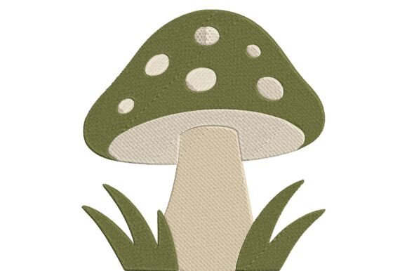 Cute Mushroom Applique Embroidery Design