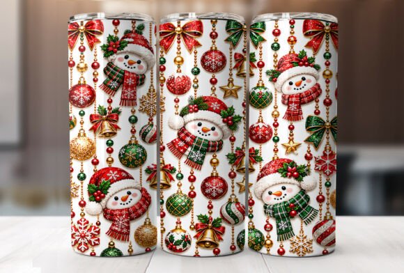 Cute Snowman Christmas 20oz Tumbler Wrap