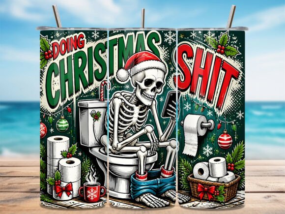 Doing Christmas Shit Skeleton Tumbler