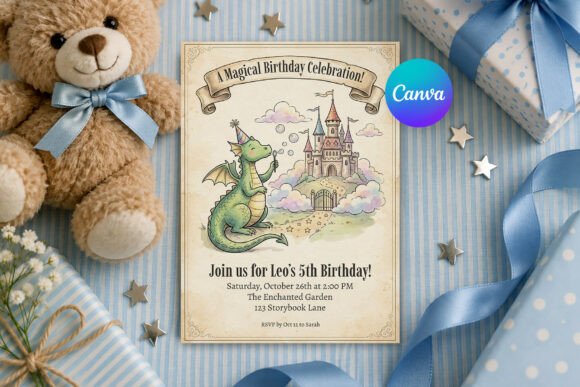 Dragon Birthday Invitation Template