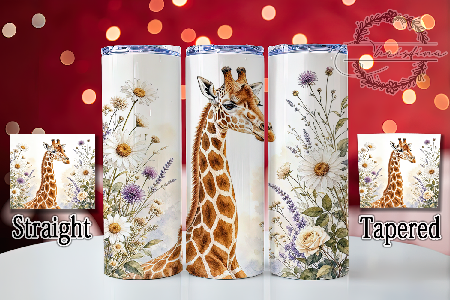 Elegant Giraffe Daisies 20oz Tumbler