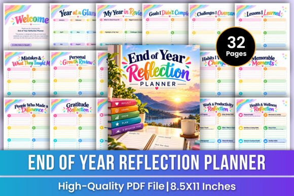 End of Year Reflection Planner | Yearly