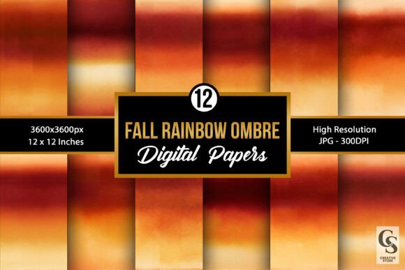 Fall Rainbow Ombre Seamless Patterns