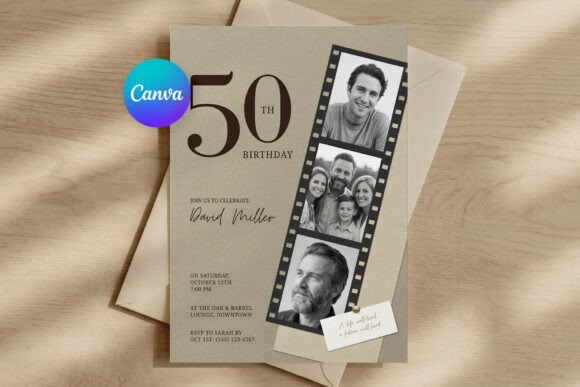 Film Strip Photo Birthday Invitation