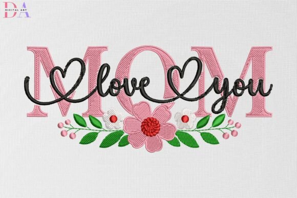 Floral Mother Quote with Pink Letters