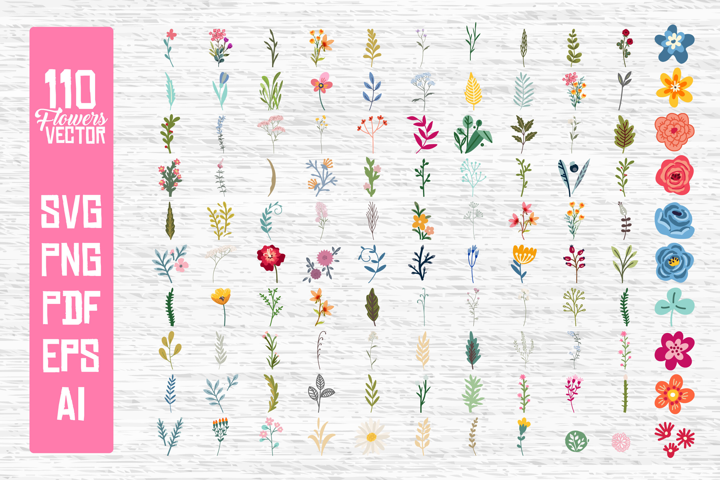 Flowers Svg Bundle, Flower Svg, Floral