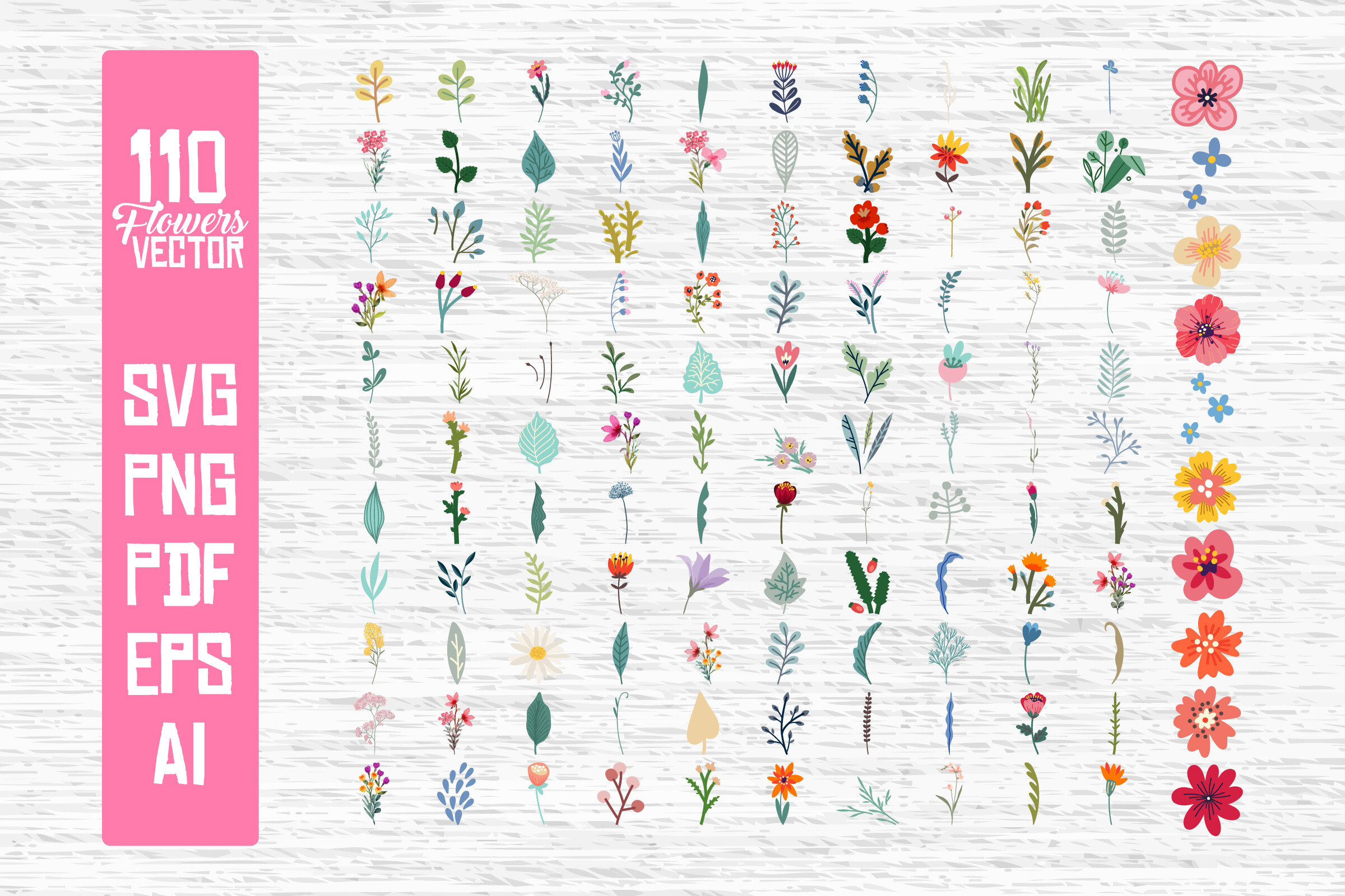 Flowers Svg Bundle, Flower Svg, Floral