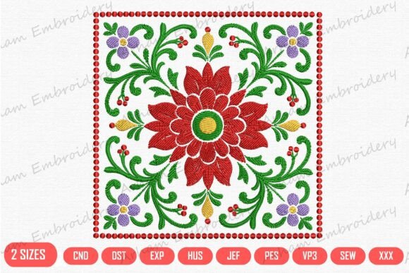Folk Floral Square