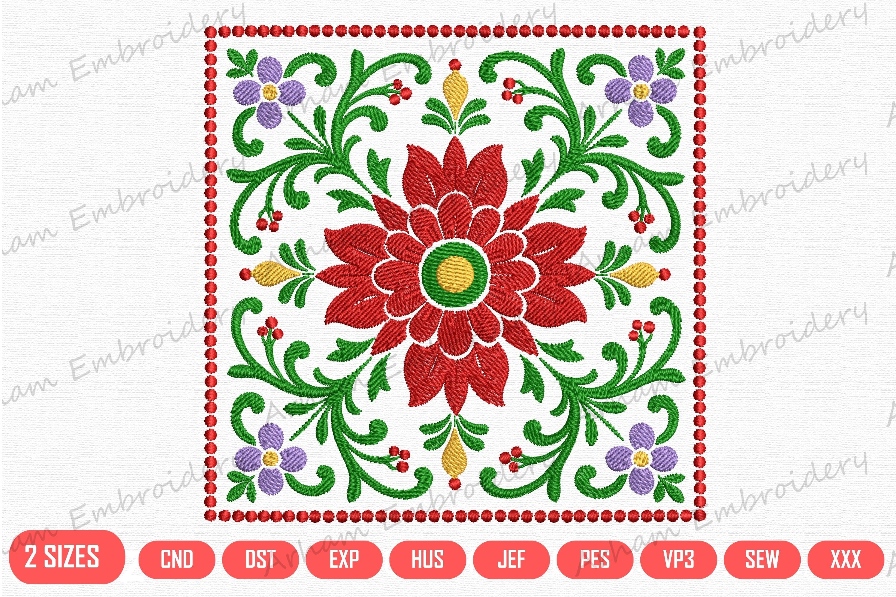 Folk Floral Square