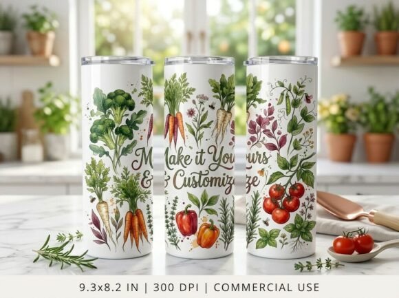 Fresh Vegetable Garden Tumbler Design