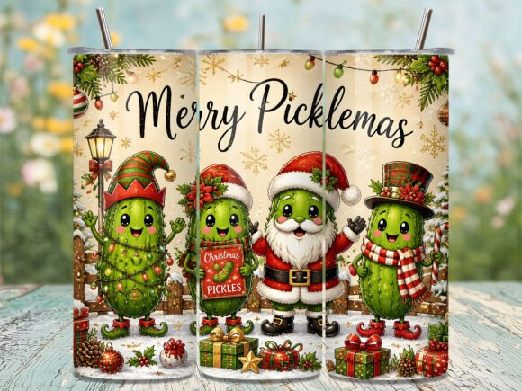 Funny Christmas Pickle Tumbler Wrap