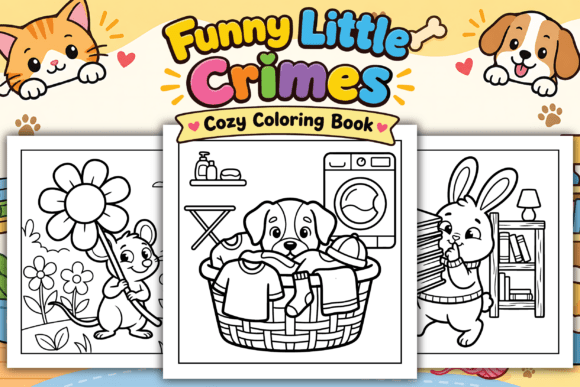Funny Little Crimes Cozy Coloring Book