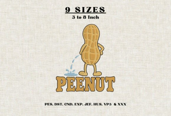Funny Peenut Peanut Embroidery Design